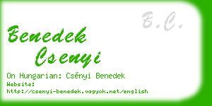 benedek csenyi business card