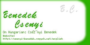 benedek csenyi business card